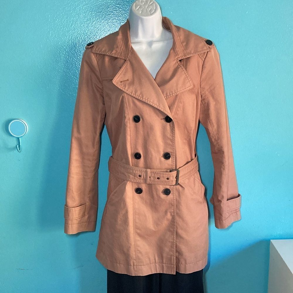 Comptoir Des Cotonniers Womens Pale Mauve Trench Coat Size L / French 42